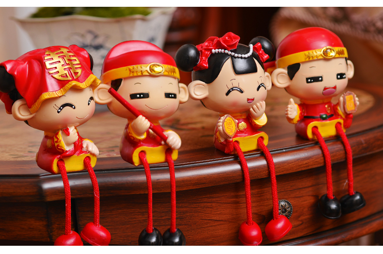 婚慶公仔結婚禮品樹脂娃娃新郎新娘公仔婚房擺件裝飾品禮物